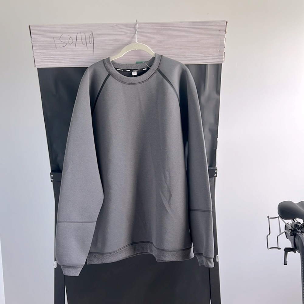 Puma Stampd Ragian crew sweatshirt. Dark heather gray. Size XL. New w/ tags